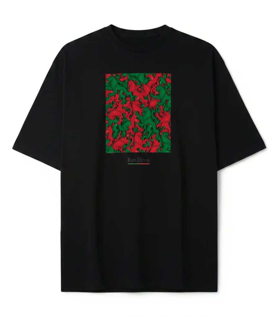 Lions T-shirt — Black, Bab Dzira garment